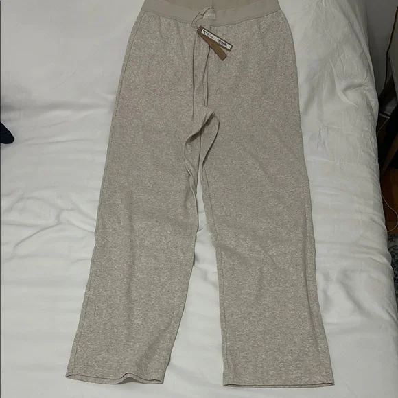 NWT SKIMS Cotton Rib, Oatmeal Heather Lounge Pants, Small - Picture 10 of 11
